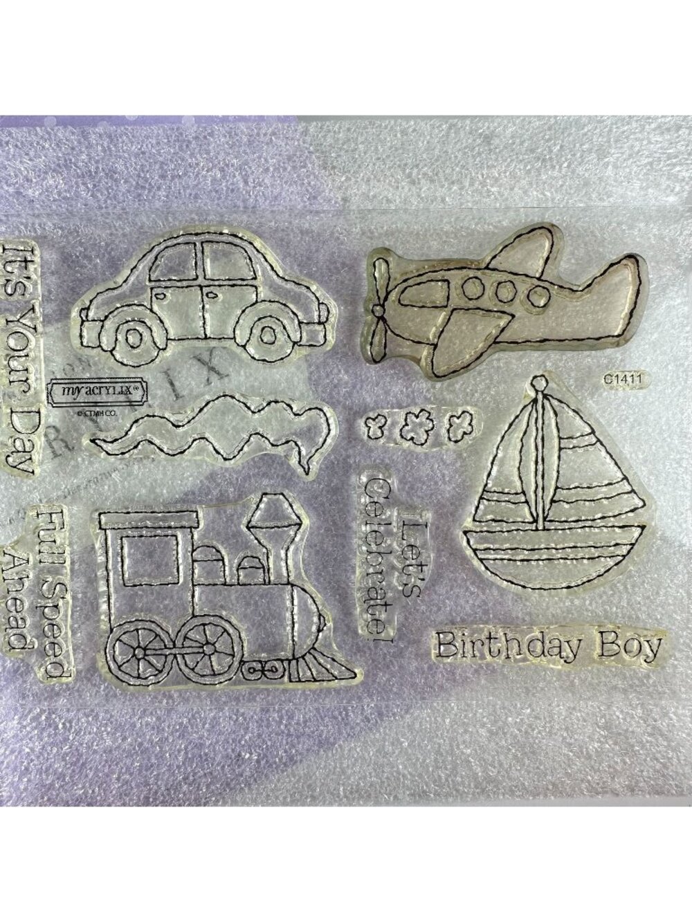 My Acrylix C1411 Birthday Boy Clear Stamp Set